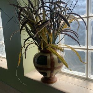 Vase with fake plant